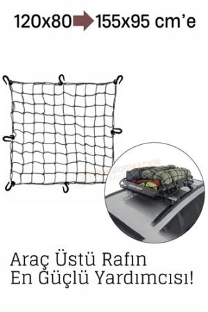 Elastik Bagaj Filesi 120x80 cm – 155x95 cm’e Kadar Genişler | Araç Üstü
