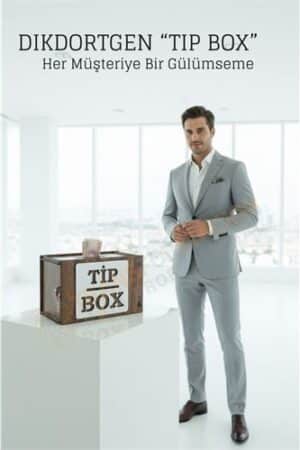 Lazer Kesim Ahşap Tip Box – Bahşiş Kutusu | 21x12x13  cm Dekoratif Kutu. Mutfak Ürünleri ve Mutfak Ekipmanları.