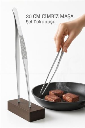 Paslanmaz Çelik Şef Cımbızı 30 cm – Mutfak Maşası Kızartma Maşası. Mutfak Ürünleri ve Mutfak Ekipmanları.