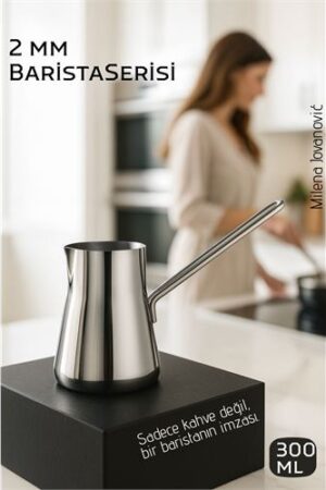 Premium 304 Paslanmaz Çelik Cezve - 300 ml Profesyonel Barista Serisi