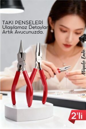 Profesyonel 2'li Takı Pense Seti 12 cm Takı Yapımı İçin Mini Pense Seti. Oto-Hırdavat ve Oto ve Hırdavat Ürünleri.