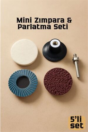 Profesyonel 50mm Mini Zımpara & Parlatma Seti: Keçe