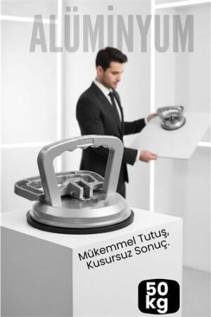 Profesyonel Alüminyum 50 KG Kilitli Vantuzlu Ağır Cam Seramik Fayans Mermer Kaldırıcı 115 mm. Oto-Hırdavat ve Oto ve Hırdavat Ürünleri.