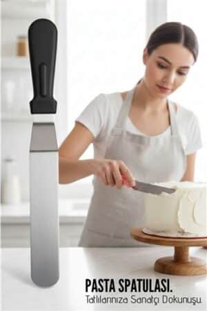 Profesyonel Pasta Hazırlama ve Şekillendirme Spatulası 304 Paslanmaz Çelik. Mutfak Ürünleri ve Mutfak Ekipmanları.