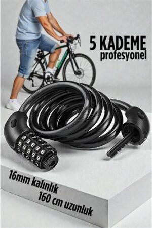Şifreli Bisiklet Kilidi 16 mm Kalınlık 160 cm Scooter Motosiklet Kilidi - Çelik Kablo . Oto-Hırdavat ve Oto ve Hırdavat Ürünleri.