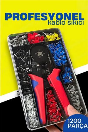 Terminal Sıkma Pensesi + Yüksük Sıkma Pensesi 1200 Parça Kablo Pabucu Seti HSC8 6-4A. Oto-Hırdavat ve Elektrik Elektronik.