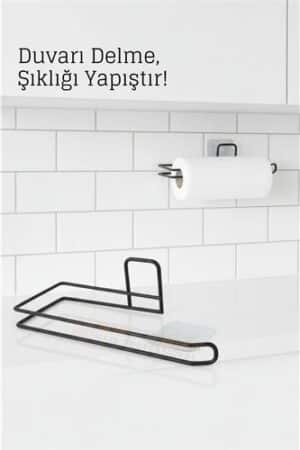 Yapışkanlı Kağıt Havluluk – Siyah Metal