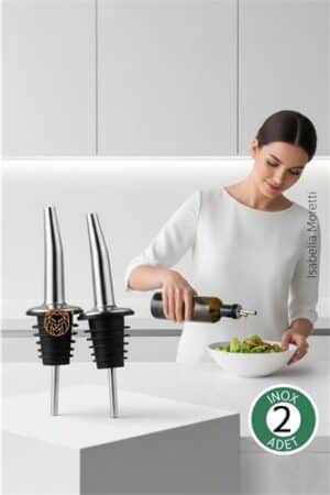 2 Adet Inox Çelik Akıtmaz Yağdanlık Ucu - Profesyonel Şişe Tıpası & Sosluk Başlığı. Kuaför Berber ve Kuaför Malzemeleri.
