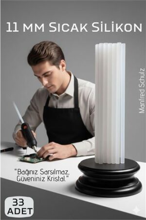 33'lü Set: 11mm Kalın Ultra-Şeffaf Profesyonel Sıcak Silikon – Kristal Berraklığında Güçlü Yapışkan . Oto-Hırdavat ve Oto ve Hırdavat Ürünleri.