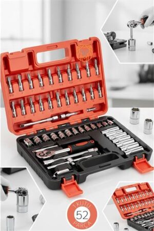 53 Parça Profesyonel Lokma Takımı - 1/4" Cırcır Kolu ve Çelik Soket Seti (Çantalı) . Oto-Hırdavat ve Oto ve Hırdavat Ürünleri.