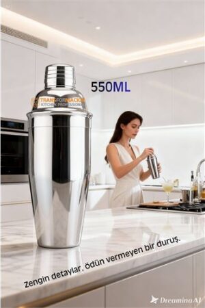 550 ml Inox Shaker - Kokteyl Karıştırma Kabı  Süzgeçli Bar Shaker Paslanmaz Çelik. Mutfak Ürünleri ve Mutfak Ekipmanları.