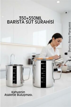 İnox 350ml-550ml Barista Süt Sürahisi Seti - Süt Köpürtme Potu -  Paslanmaz Çelik. Mutfak Ürünleri ve Mutfak Ekipmanları.