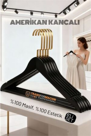 LasVegas Ahşap Elbise Askısı - 6'lı Set