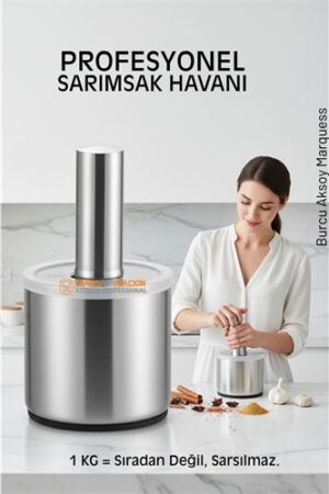 Profesyonel Ezici Sarımsak Havanı Seti -  Mutfak Tipi Baharat Havanı  304 Paslanmaz Çelik. Mutfak Ürünleri ve Mutfak Ekipmanları.