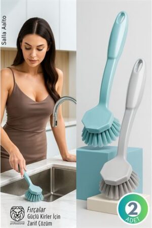 2'li Mutfak Lavabo ve Tencere Fırçası Seti - Çizmez Kıl Yapılı Ergonomik Bulaşık Yıkama Fırçası. Kişisel Ürünler ve Kişisel Ürünler.
