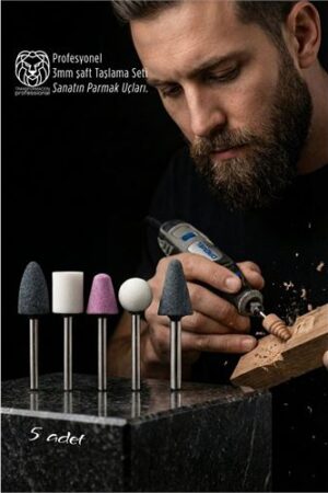 5'li Dremel Ucuna Taşlama Seti - 3mm Şaft Profesyonel Oyma
