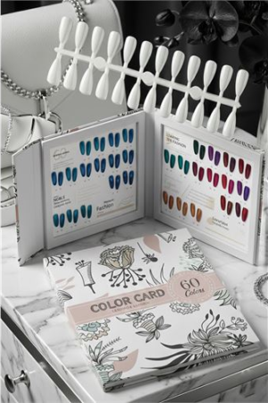 60’lı Profesyonel Nail Art Sunum Kartelası – Lüks Çiçek Desenli Takma Tırnak Teşhir Kitabı. Kişisel Ürünler ve Kişisel Ürünler.