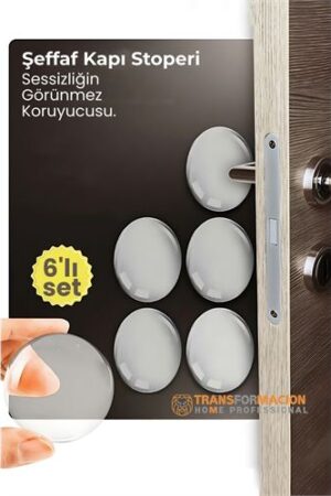 6'lı Kristal Koruma  Şeffaf Kapı Stoperi Tampon Seti | Duvar & Mobilya Çarpma Önleyici. Ev Ürünleri ve Ev Ürünleri.