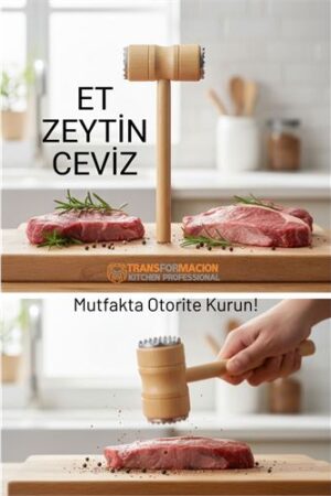 Ahşap Saplı Profesyonel Et Dövücü