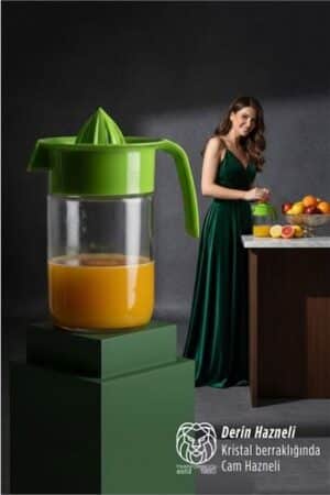 Cam Hazneli Profesyonel Narenciye Sıkacağı – 660 ml 19 cm Derin Kapasite. Mutfak Ürünleri ve Mutfak Ekipmanları.