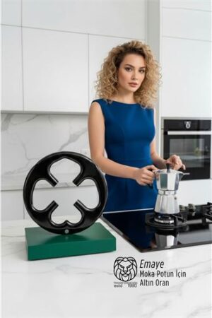 Emily Sterling Serisi Emaye Moka Pot ve Cezve Ocak Küçültücü - Kamp Yardımcısı. Mutfak Ürünleri ve Mutfak Ekipmanları.