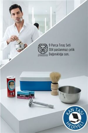 Geleneksel Tıraş Seti - 9 Parça Tıraş Kutulu Set. Kişisel Ürünler ve Kişisel Ürünler.