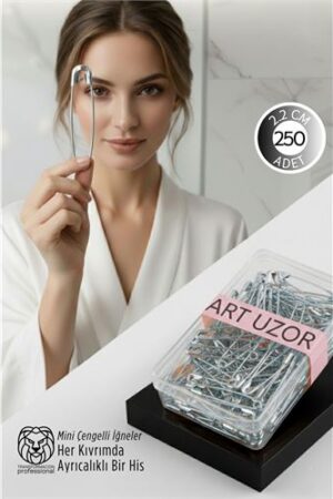 Gümüş Mini Çengelli İğne Seti 250 Adet - 2.2 cm Paslanmaz Metal Tasarım