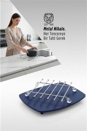 Juliette Serisi Krom Kare Metal Nihale - 19 cm Isıya Dayanıklı Lüks Tencere Altlığı. Mutfak Ürünleri ve Mutfak Ekipmanları.