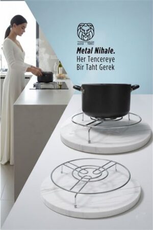 Juliette Serisi Krom Metal Nihale - 19 cm Isıya Dayanıklı Lüks Tencere Altlığı. Mutfak Ürünleri ve Mutfak Ekipmanları.