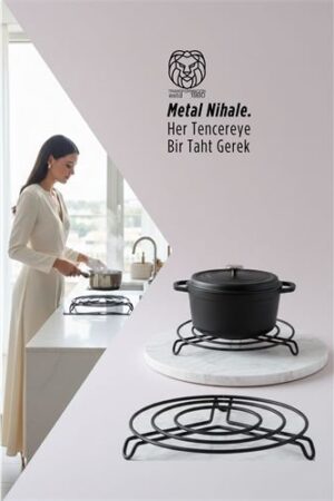 Juliette Serisi Siyah Metal Nihale - 20 cm Isıya Dayanıklı Lüks Tencere Altlığı. Mutfak Ürünleri ve Mutfak Ekipmanları.