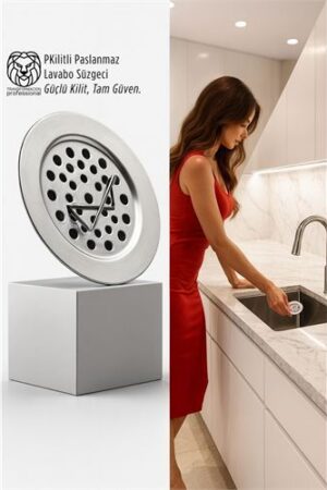 Kilitli Paslanmaz Lavabo Süzgeci - Akıllı Tahliye ve Tam Süzme Teknolojisi (5.5 cm). Mutfak Ürünleri ve Mutfak Ekipmanları.