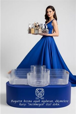Moblen Luxury 33.5 cm Ortası Dönerli Bölmeli Makyaj ve Kozmetik Düzenleyici Organizer . Mutfak Ürünleri ve Mutfak Ekipmanları.