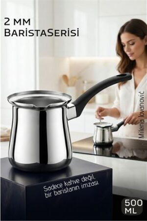 Premium 304 Paslanmaz Çelik Cezve 500 ml Profesyonel Barista Serisi