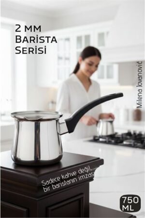 Premium 304 Paslanmaz Çelik Cezve 750 ml Profesyonel Barista Serisi