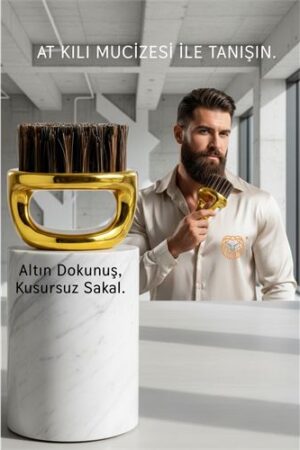 Premium Gold Serisi At Kılı Sakal Tarama Fırçası - Profesyonel Bakım ve Şekillendirici. Kişisel Ürünler ve Kişisel Ürünler.
