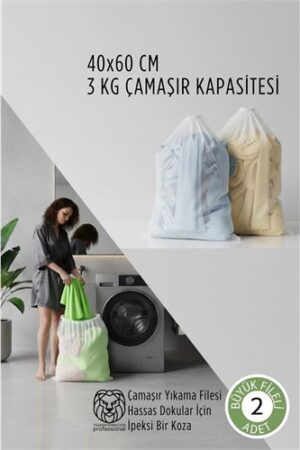 Premium Hassas Dokunuş: 2'li Lüks Çamaşır Yıkama Filesi Seti - Giysi Koruma Sanatı 40x60 cm. Kişisel Ürünler ve Kişisel Ürünler.