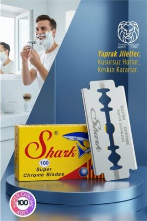 Shark Super Chrome 100’lüPremium Paket - Profesyonel Jilet. Kuaför Berber ve Kuaför Malzemeleri.