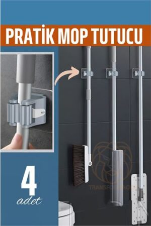 Yapışkanlı Pratik Mop Tutucu 4 ADET. Ev Ürünleri ve Ev Ürünleri.