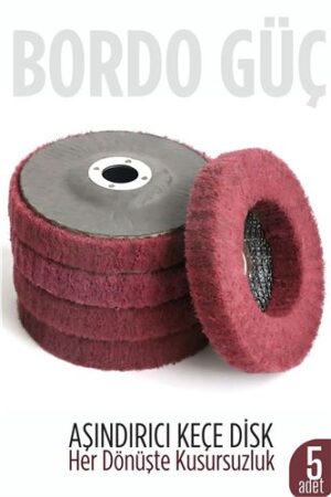 11 cm Endüstriyel Aşındırıcı Keçe Disk – 22 mm İç Çaplı Zımpara Fırçası 5 adet . Oto-Hırdavat ve Oto ve Hırdavat Ürünleri.