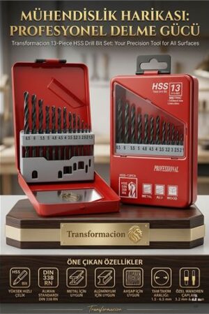 13 Parça 1.5-6.5 mm Alüminyum Metal Ağaç HSS Uçlu DIN 338RN Matkap Ucu Seti . Oto-Hırdavat ve Oto ve Hırdavat Ürünleri.