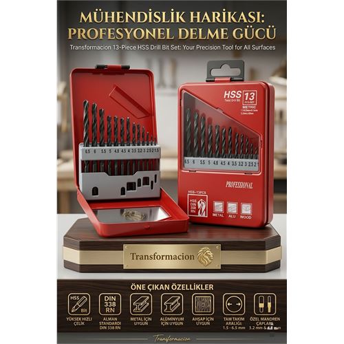 13 Parça 1.5-6.5 mm Alüminyum Metal Ağaç HSS Uçlu DIN 338RN Matkap Ucu Seti . Oto-Hırdavat ve Oto ve Hırdavat Ürünleri. 13 Parça 1.5-6.5 mm Alüminyum Metal Ağaç HSS Uçlu DIN 338RN Matkap Ucu Seti . Oto-Hırdavat ve Oto ve Hırdavat Ürünleri.