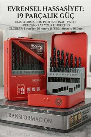19 Parça 1 - 10mm Alüminyum Metal Ağaç HSS Uçlu DIN 338RN Matkap Ucu Seti  . Oto-Hırdavat ve Oto ve Hırdavat Ürünleri.