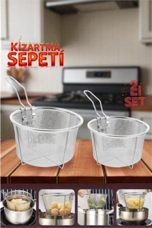 2 Boy Kızartma Süzgeci Patates Kızartma Filtresi 304 Paslanmaz Çelik . Mutfak Ürünleri ve Mutfak Ekipmanları.