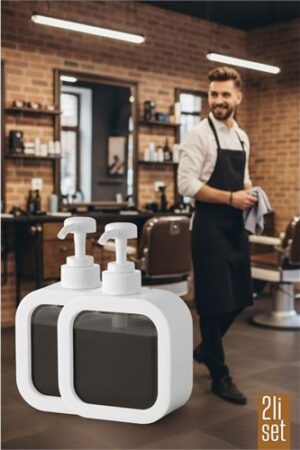 2 li Berber Sabunluğu – Modern Pompalı Dispenser | Sıvı Sabun