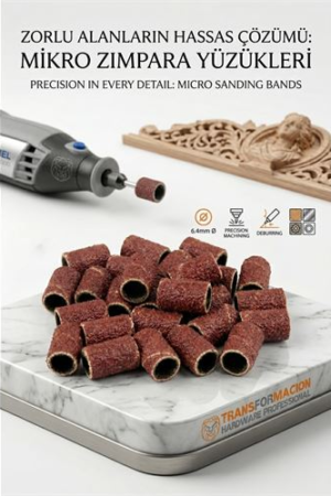 20'li 6.4mm Yüzük Zımpara Seti | Detay İşleme & Çapak Alma . Oto-Hırdavat ve Oto ve Hırdavat Ürünleri.
