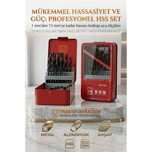 25 Parça 1 - 13 mm Alüminyum Metal Ağaç HSS Uçlu DIN 338RN Matkap Ucu Seti . Oto-Hırdavat ve Oto ve Hırdavat Ürünleri. 25 Parça 1 - 13 mm Alüminyum Metal Ağaç HSS Uçlu DIN 338RN Matkap Ucu Seti . Oto-Hırdavat ve Oto ve Hırdavat Ürünleri.