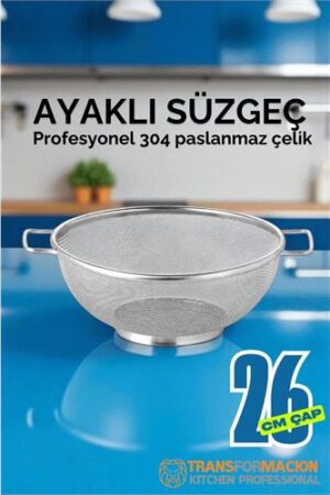 26 cm Süzgeç - Makarna Süzgeci Pirinç Meyve Süzgeci 304 Paslanmaz Çelik . Mutfak Ürünleri ve Mutfak Ekipmanları.