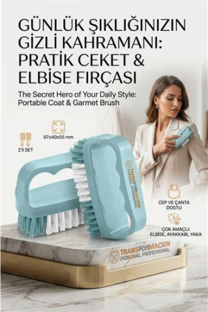 2'li Mini Leke ve Toz Fırçası Seti - Elbise