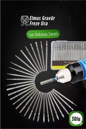 30'lu Elmas Gravür Freze Ucu Seti | Dre mel Uyumlu Metal Cam Ahşap İşleme . Oto-Hırdavat ve Oto ve Hırdavat Ürünleri.