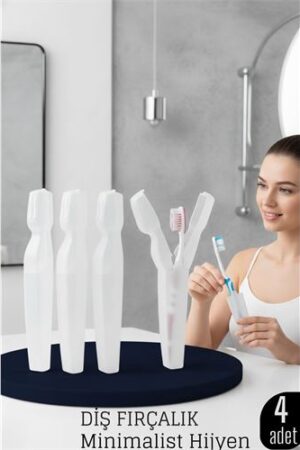 4 lü Kapaklı Diş Fırçası Kutusu Kapaklı Diş Fırçalık – Hijyenik ve Şık Banyo Düzeni  . Kişisel Ürünler ve Kişisel Ürünler.